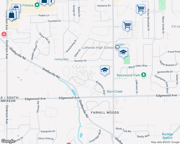 map of restaurants, bars, coffee shops, grocery stores, and more near 5819 Quail Roost Court in Indianapolis