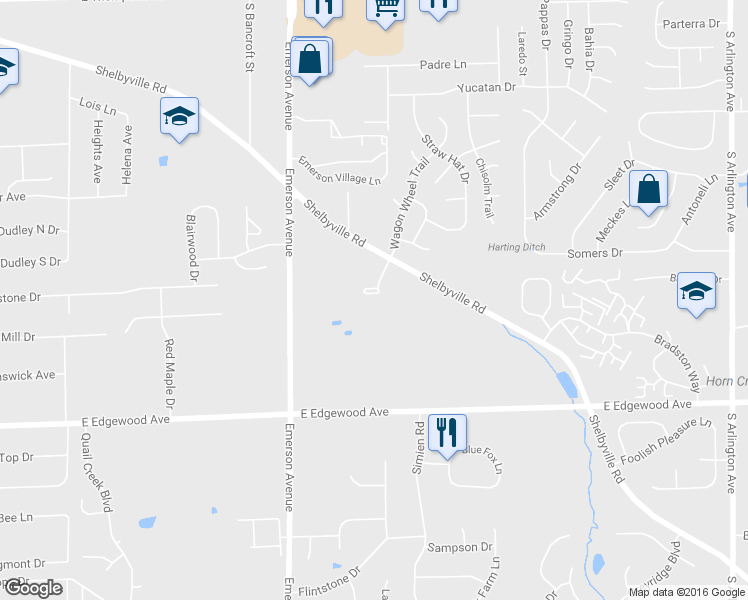 map of restaurants, bars, coffee shops, grocery stores, and more near 5723 Spring Mist Circle in Indianapolis