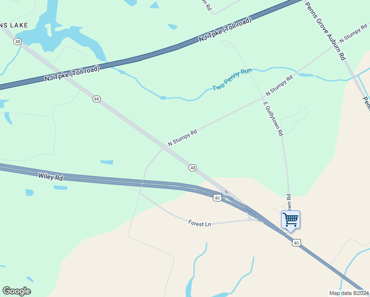 map of restaurants, bars, coffee shops, grocery stores, and more near 1007 Harding Highway in Penns Grove