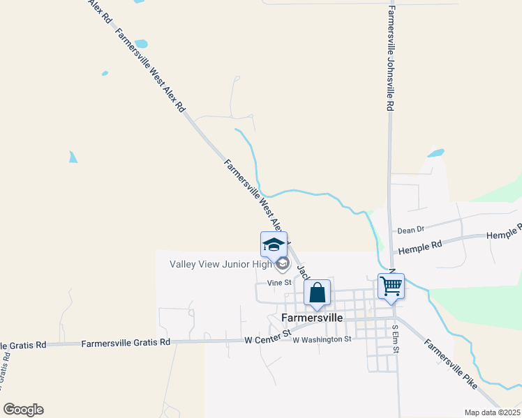 map of restaurants, bars, coffee shops, grocery stores, and more near 4121-4123 Farmersville West Alex Rd in Farmersville