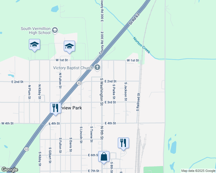 map of restaurants, bars, coffee shops, grocery stores, and more near 348 E 2nd St in Clinton