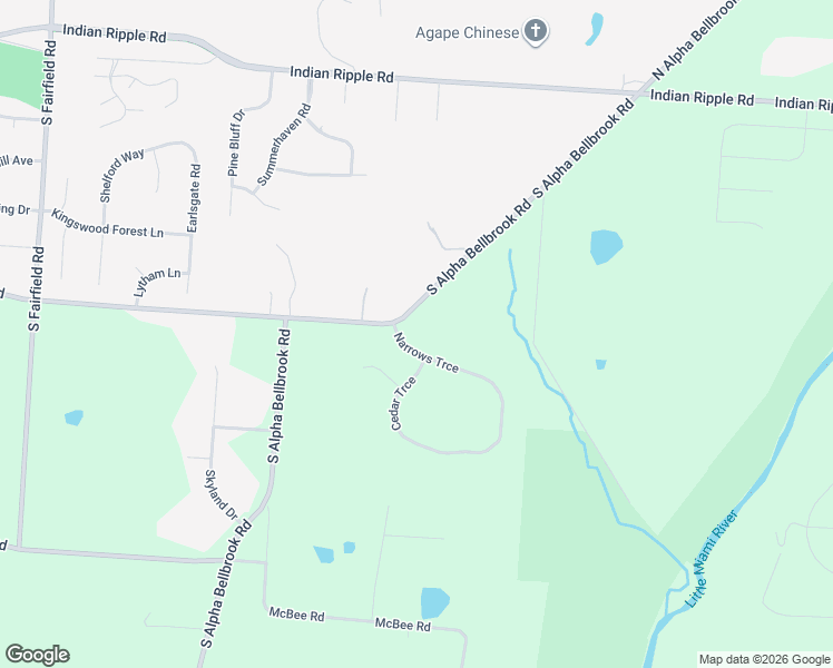map of restaurants, bars, coffee shops, grocery stores, and more near 270 Narrows Trce in Xenia