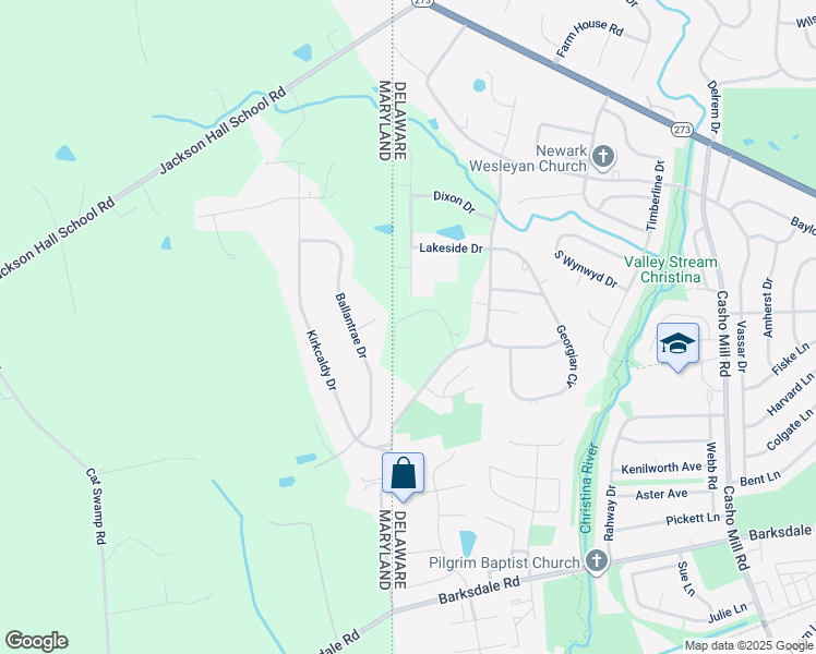 map of restaurants, bars, coffee shops, grocery stores, and more near 405 Leahy Drive in Newark