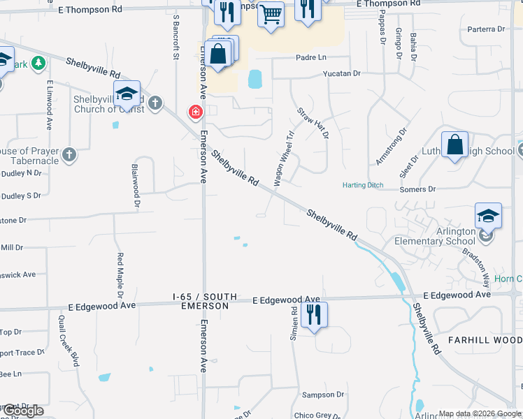 map of restaurants, bars, coffee shops, grocery stores, and more near 5626 Spring Mist Circle in Indianapolis