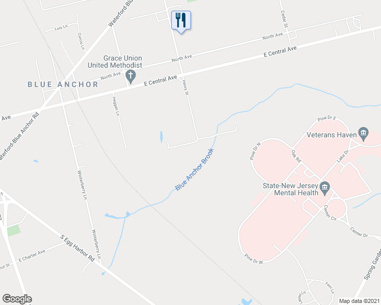 map of restaurants, bars, coffee shops, grocery stores, and more near 120 Blatherwick Avenue in Hammonton