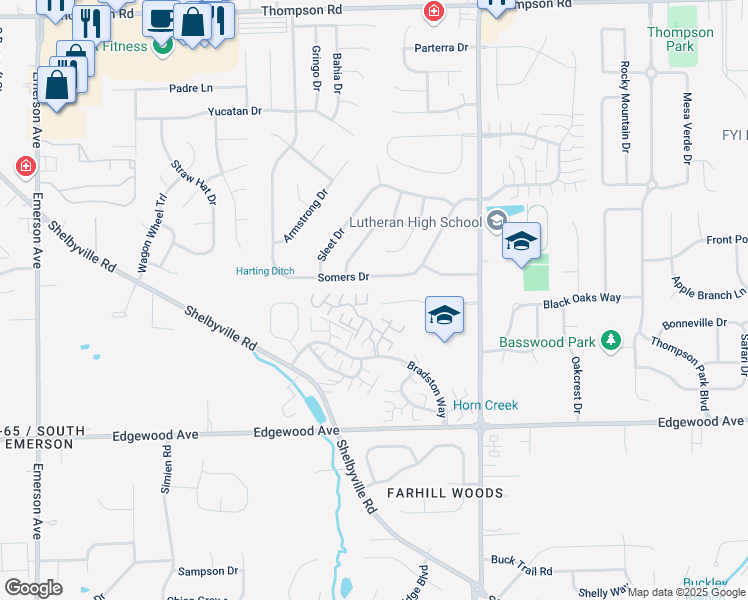 map of restaurants, bars, coffee shops, grocery stores, and more near 5746 Quail Crossing Court in Indianapolis