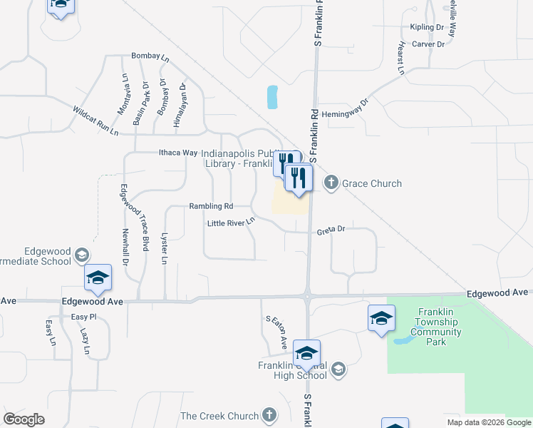 map of restaurants, bars, coffee shops, grocery stores, and more near 8224 Brambleberry Drive in Indianapolis