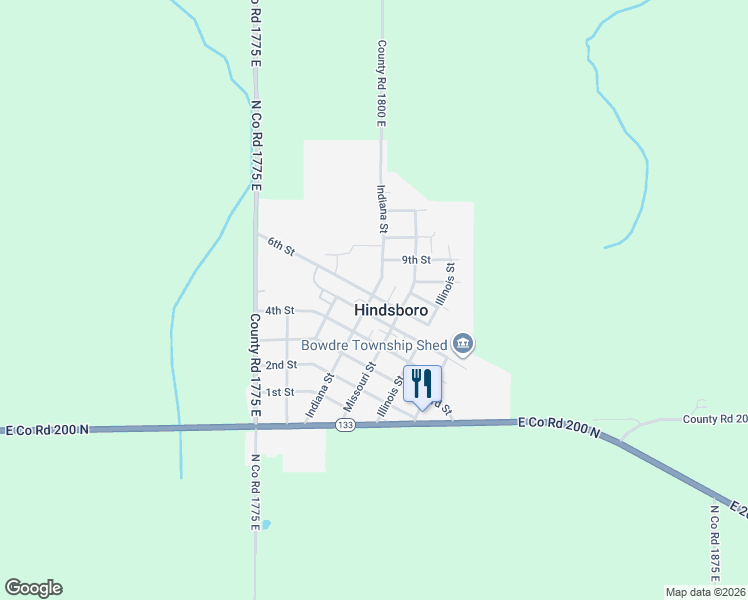 map of restaurants, bars, coffee shops, grocery stores, and more near in Hindsboro