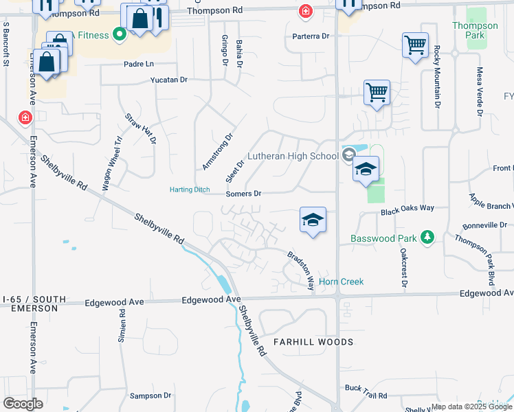 map of restaurants, bars, coffee shops, grocery stores, and more near 5746 Quail Crossing Court in Indianapolis
