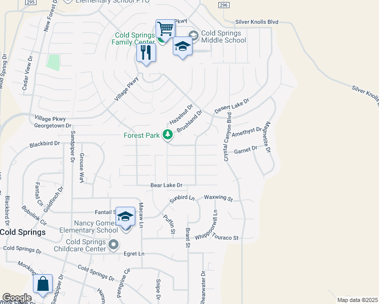 map of restaurants, bars, coffee shops, grocery stores, and more near 17735 Fortune Court in Reno