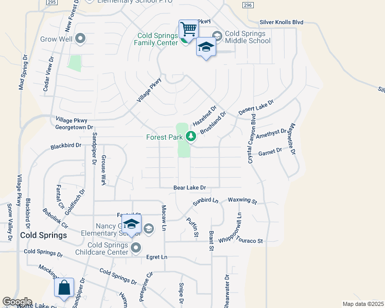 map of restaurants, bars, coffee shops, grocery stores, and more near 17805 Fortune Court in Reno
