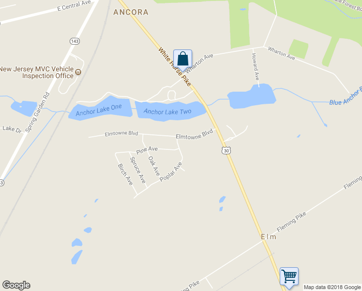 map of restaurants, bars, coffee shops, grocery stores, and more near 2 Poplar Avenue in Hammonton