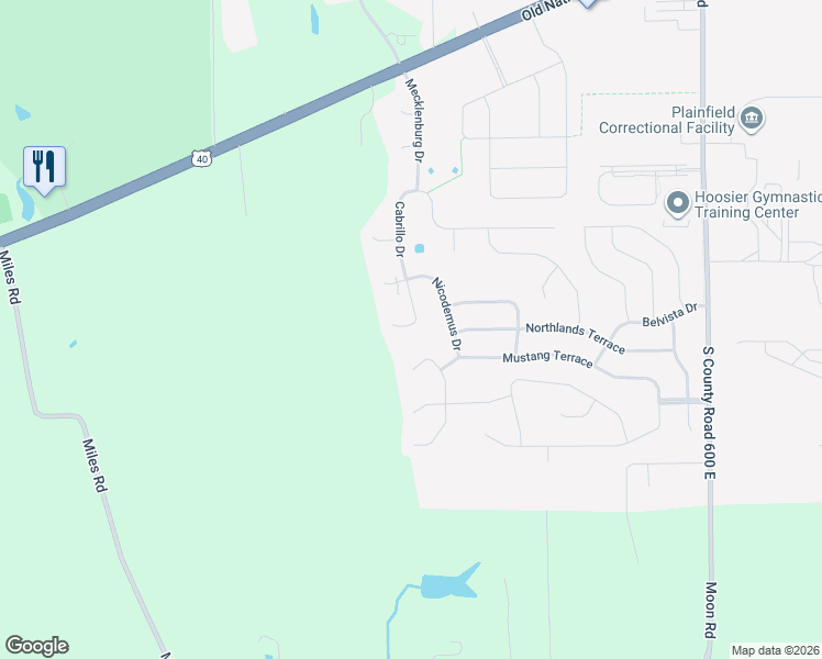 map of restaurants, bars, coffee shops, grocery stores, and more near 5221 McKellips Court in Plainfield