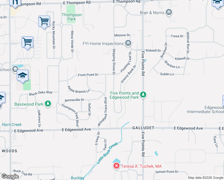 map of restaurants, bars, coffee shops, grocery stores, and more near 5646 Skipping Stone Drive in Indianapolis