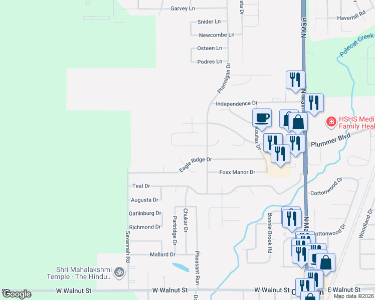 map of restaurants, bars, coffee shops, grocery stores, and more near 331 Julie Court in Chatham