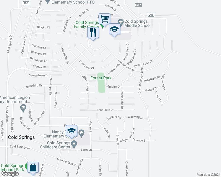 map of restaurants, bars, coffee shops, grocery stores, and more near 17898 Empire Court in Reno