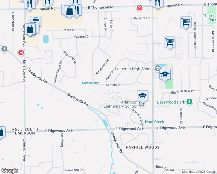 map of restaurants, bars, coffee shops, grocery stores, and more near 5641 Quail Feather Court in Indianapolis