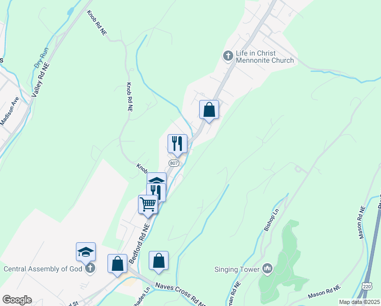 map of restaurants, bars, coffee shops, grocery stores, and more near 11804 Bedford Road Northeast in Cumberland
