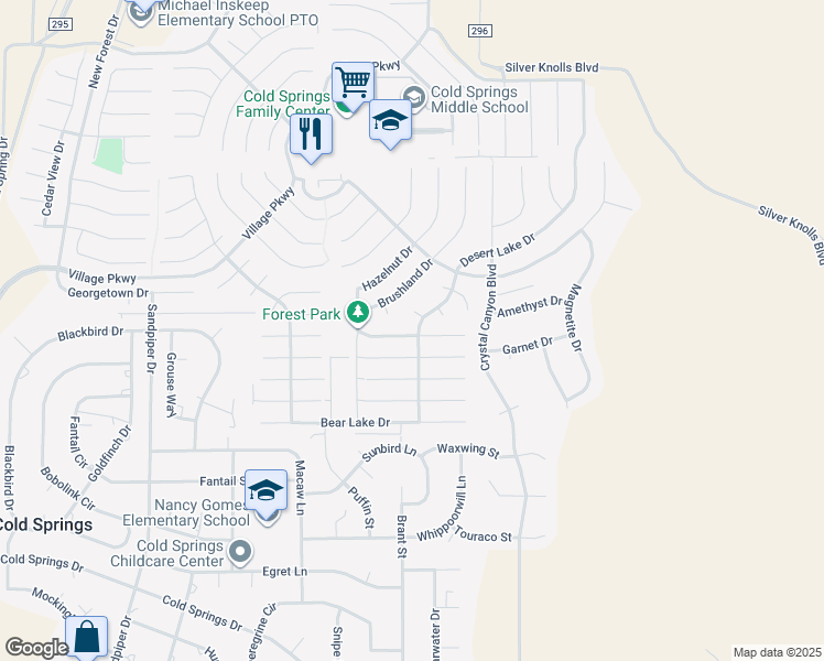 map of restaurants, bars, coffee shops, grocery stores, and more near 17735 Fortune Court in Reno