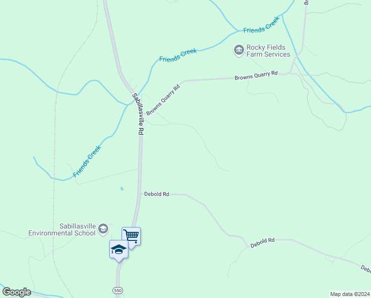 map of restaurants, bars, coffee shops, grocery stores, and more near 16531 Sabillasville Road in Sabillasville