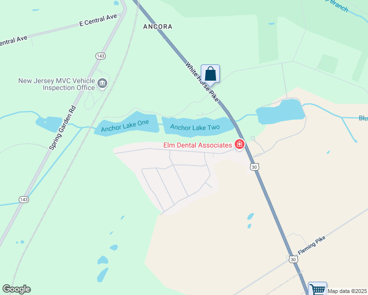 map of restaurants, bars, coffee shops, grocery stores, and more near 164 Elmtowne Boulevard in Hammonton
