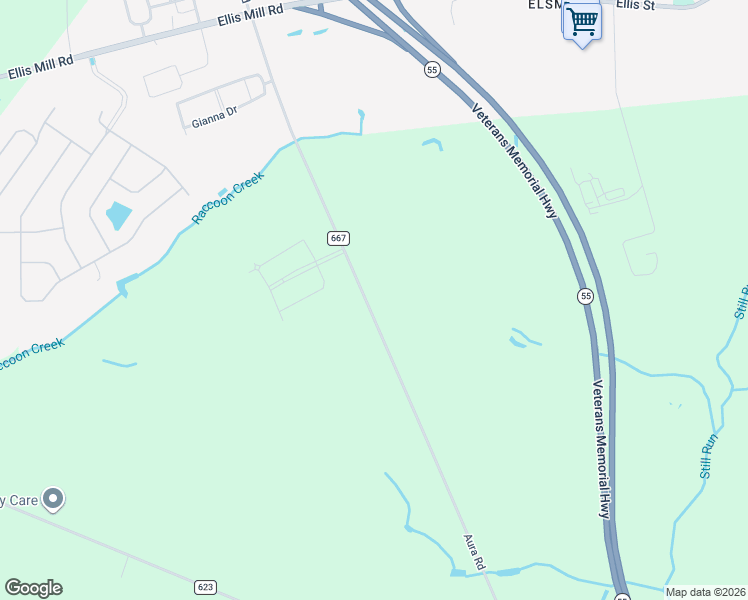 map of restaurants, bars, coffee shops, grocery stores, and more near 652 Aura Road in Glassboro