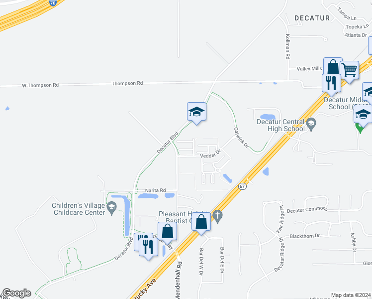 map of restaurants, bars, coffee shops, grocery stores, and more near Corgan Way in Indianapolis