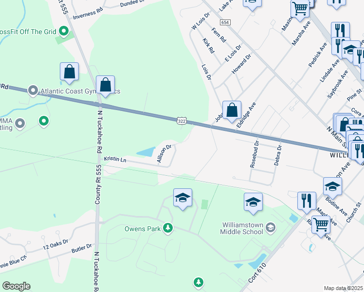map of restaurants, bars, coffee shops, grocery stores, and more near 754 Allison Drive in Monroe