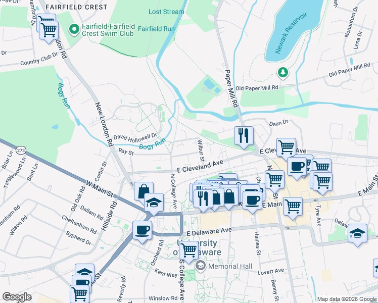 map of restaurants, bars, coffee shops, grocery stores, and more near 38 Prospect Avenue in Newark