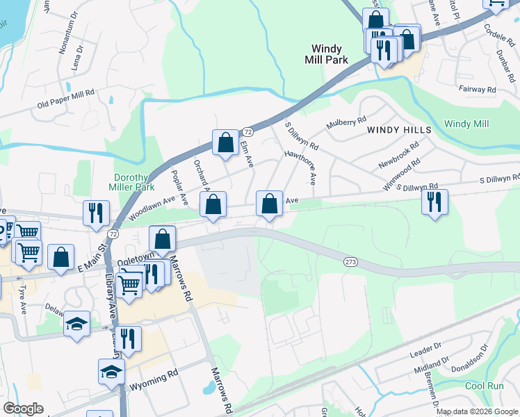 map of restaurants, bars, coffee shops, grocery stores, and more near 406 Stafford Avenue in Newark
