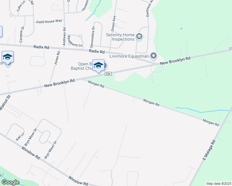 map of restaurants, bars, coffee shops, grocery stores, and more near 1129 Morgan Road in Monroe