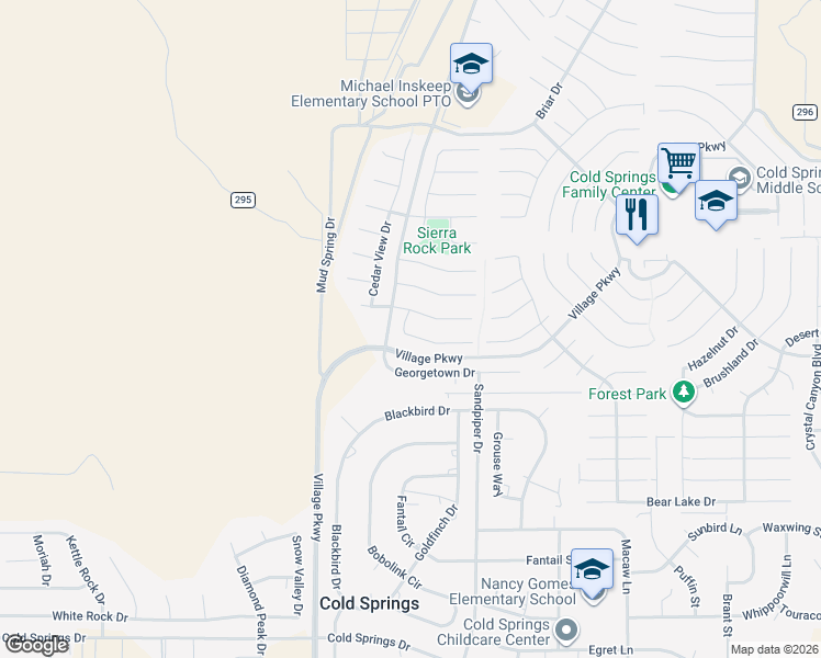 map of restaurants, bars, coffee shops, grocery stores, and more near 17780 Davenport Lane in Reno