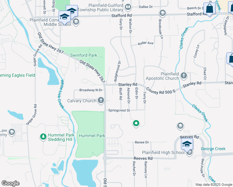 map of restaurants, bars, coffee shops, grocery stores, and more near in Cartersburg