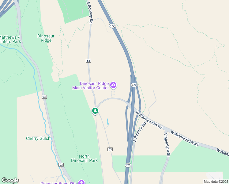 map of restaurants, bars, coffee shops, grocery stores, and more near 16831 West Alameda Parkway in Morrison