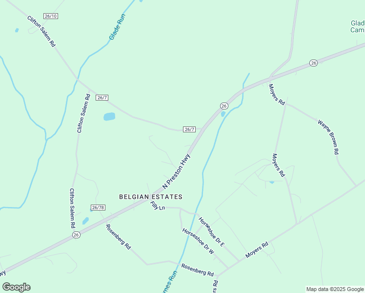 map of restaurants, bars, coffee shops, grocery stores, and more near 19921 North Preston Highway in Bruceton Mills