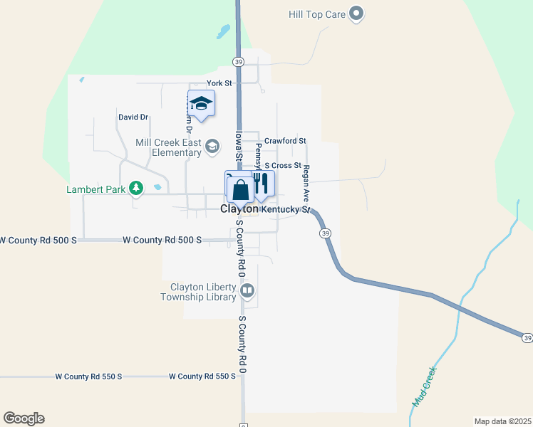 map of restaurants, bars, coffee shops, grocery stores, and more near 25 Kentucky Street in Clayton