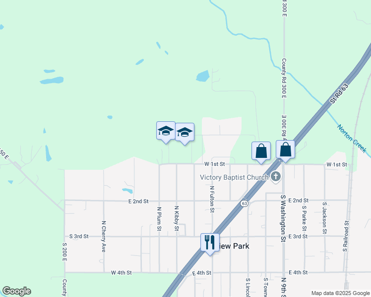 map of restaurants, bars, coffee shops, grocery stores, and more near 950 Wildcat Drive in Clinton
