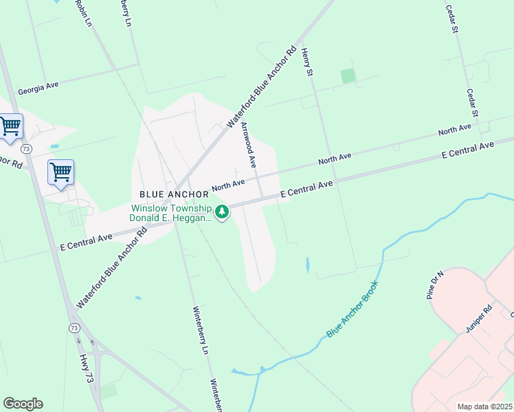 map of restaurants, bars, coffee shops, grocery stores, and more near 126 East Central Avenue in Hammonton