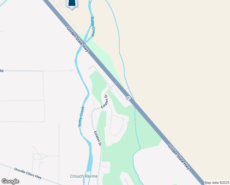 map of restaurants, bars, coffee shops, grocery stores, and more near 10473 Bogie Way in Chico