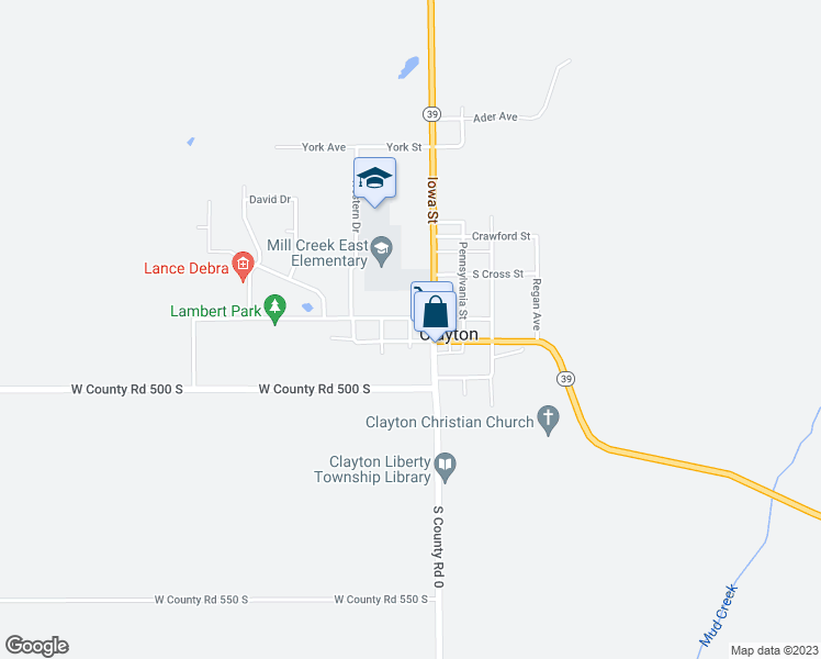map of restaurants, bars, coffee shops, grocery stores, and more near Cumberland Street in Clayton