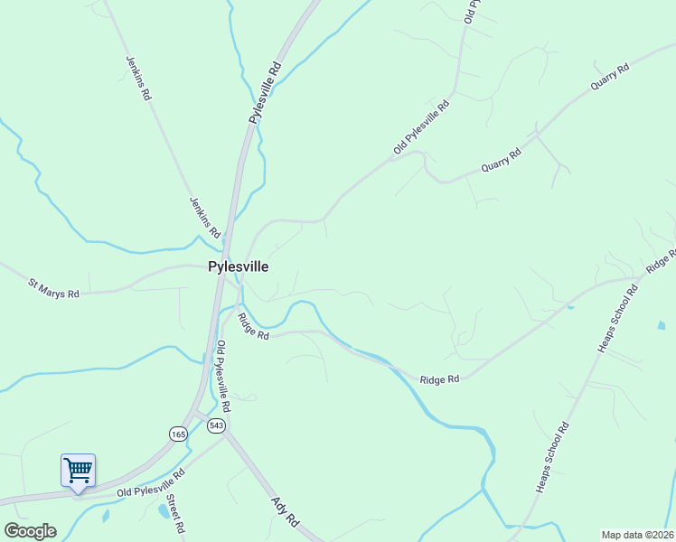 map of restaurants, bars, coffee shops, grocery stores, and more near 1033 Old Pylesville Road in Pylesville