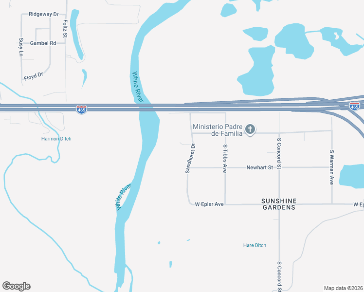 map of restaurants, bars, coffee shops, grocery stores, and more near 5100 Sandhurst Drive in Indianapolis