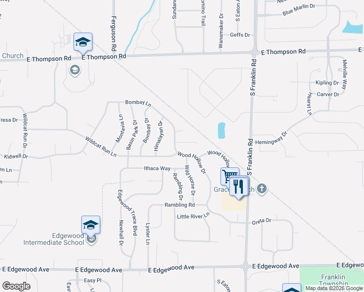 map of restaurants, bars, coffee shops, grocery stores, and more near 8110 Red Barn Court in Indianapolis