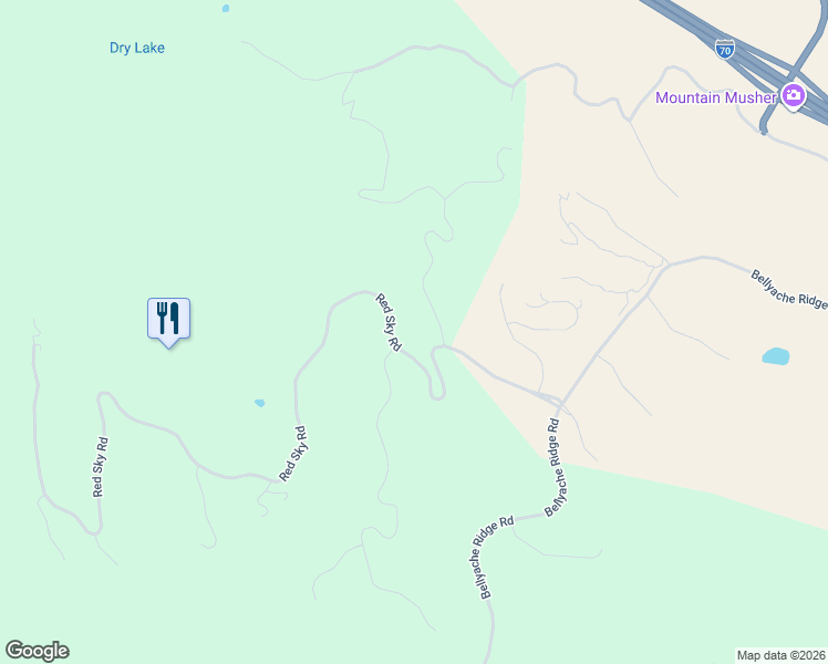 map of restaurants, bars, coffee shops, grocery stores, and more near 1190 Red Sky Road in Edwards