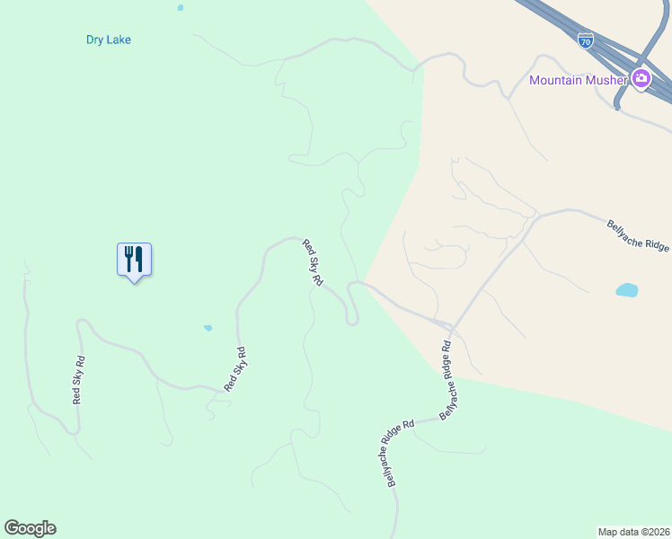 map of restaurants, bars, coffee shops, grocery stores, and more near 1190 Red Sky Road in Edwards