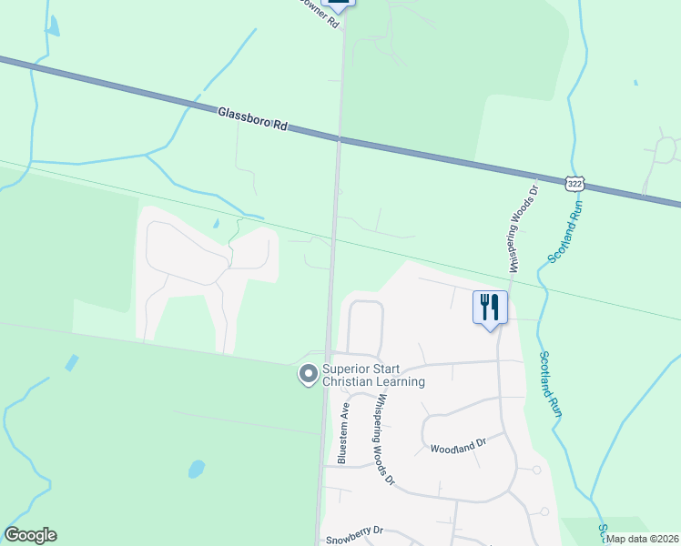 map of restaurants, bars, coffee shops, grocery stores, and more near 2106 Fries Mill Road in Monroe