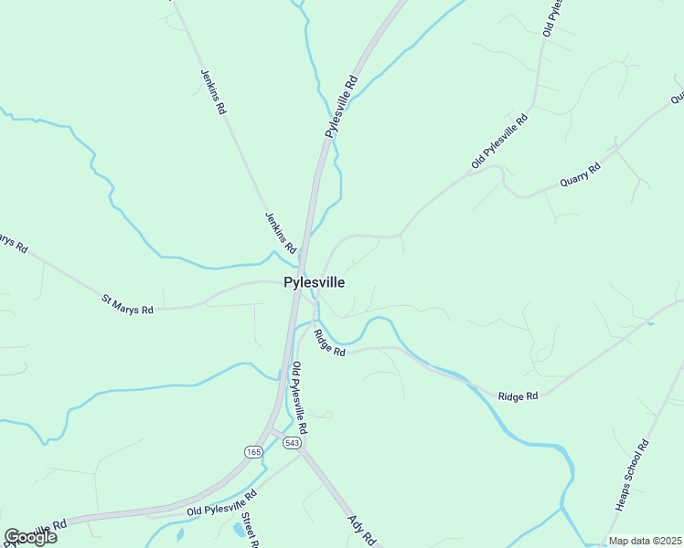 map of restaurants, bars, coffee shops, grocery stores, and more near 1009 Old Pylesville Road in Pylesville