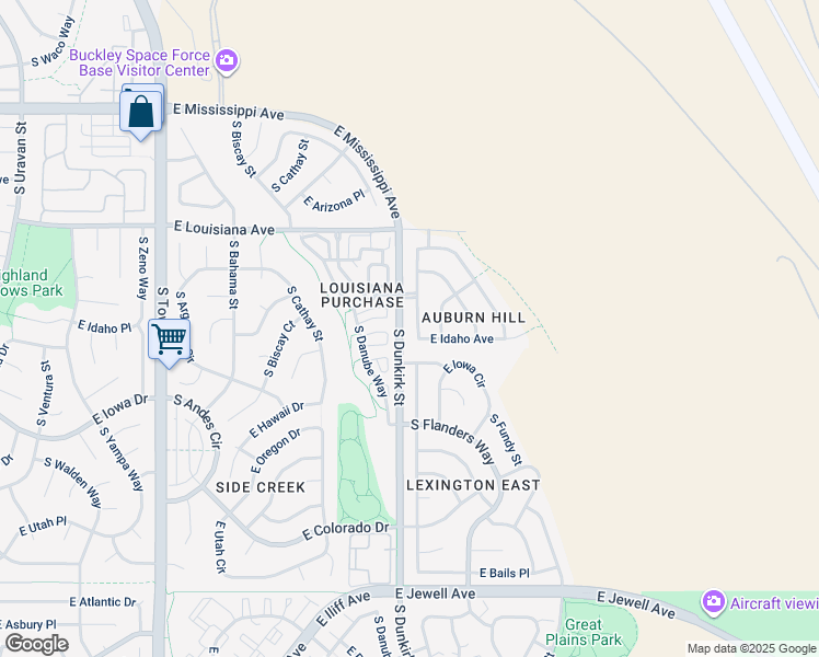map of restaurants, bars, coffee shops, grocery stores, and more near 1455 South Ensenada Street in Aurora