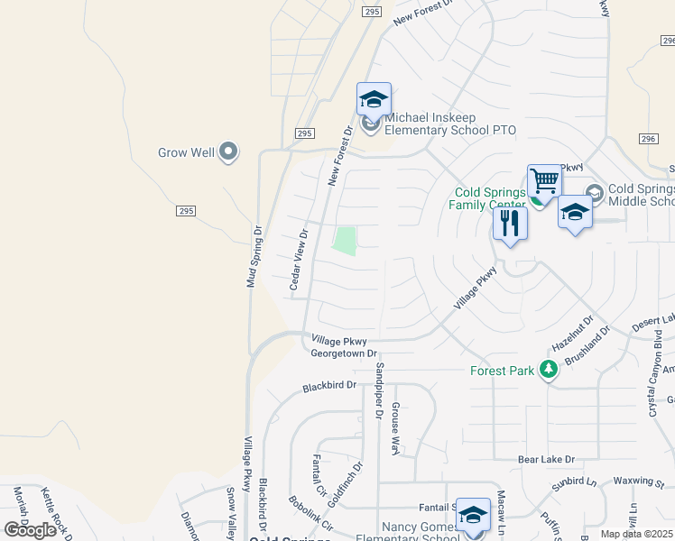 map of restaurants, bars, coffee shops, grocery stores, and more near 17780 Oakview Court in Reno