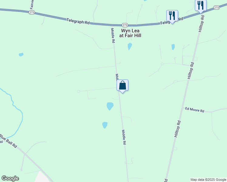map of restaurants, bars, coffee shops, grocery stores, and more near 11 Stanfield Drive in Elkton